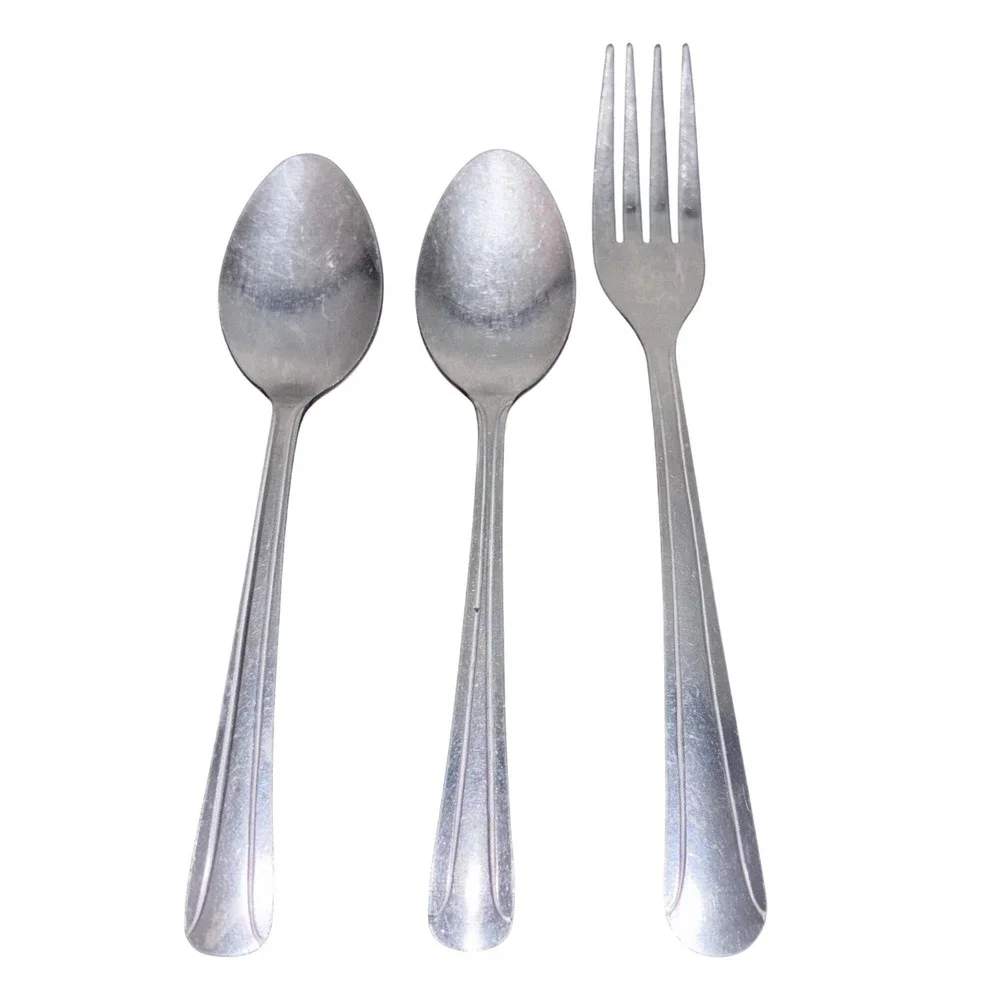 DELCO Flatware Set | 2 Spoons 1 Fork | Silverware Utensils‎ | Replacement Pieces